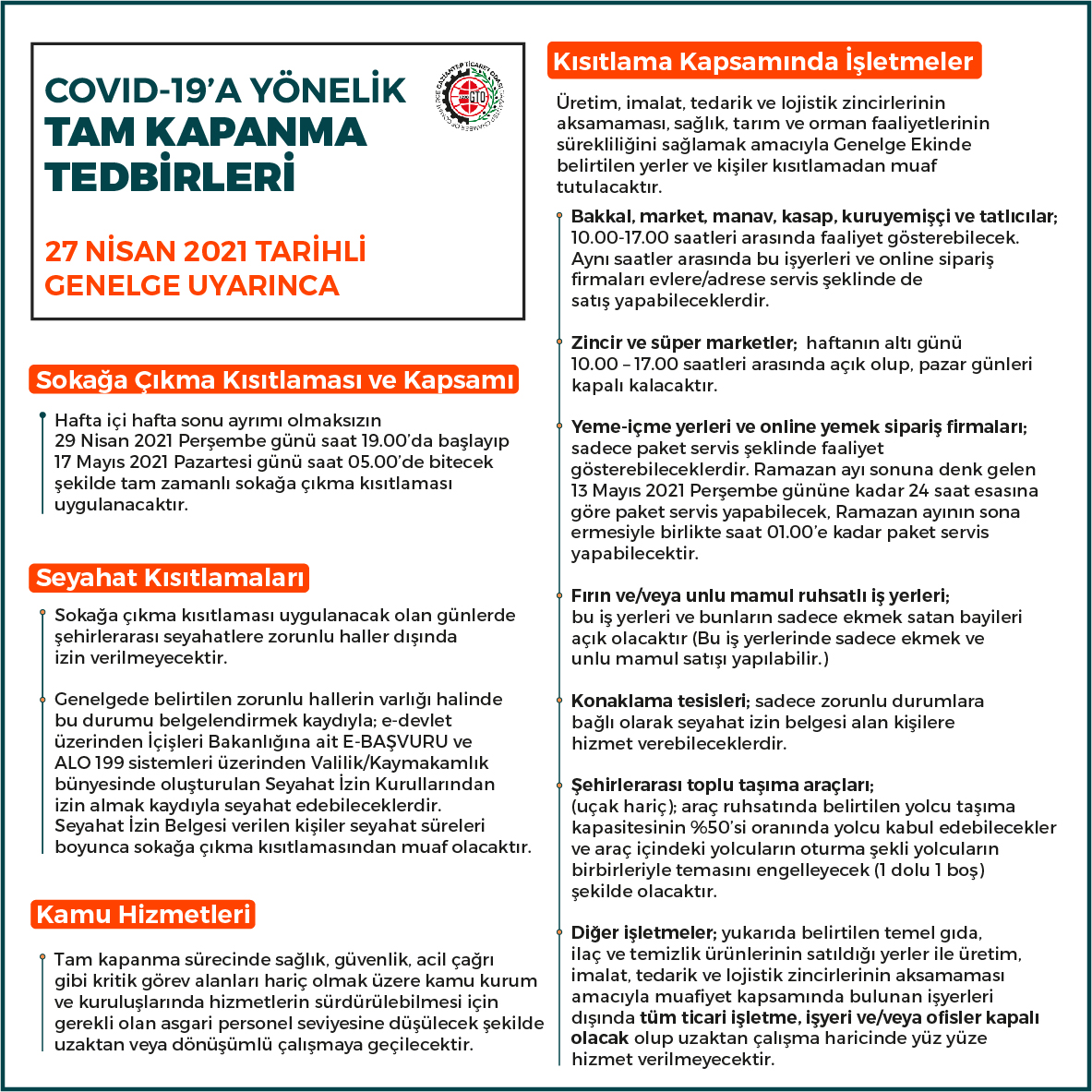TAM KAPANMA 27 NİSAN